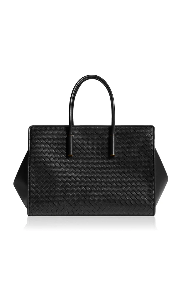 Medium Barbara Intrecciato Leather Tote Bag