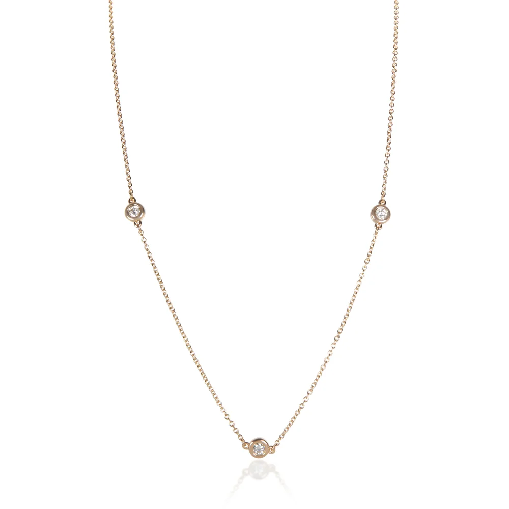 Pre-Owned Elsa Peretti Diamonds by the Yard Necklace in Rose Gold