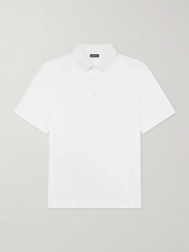 Knitted Cotton-Piqué Polo Shirt