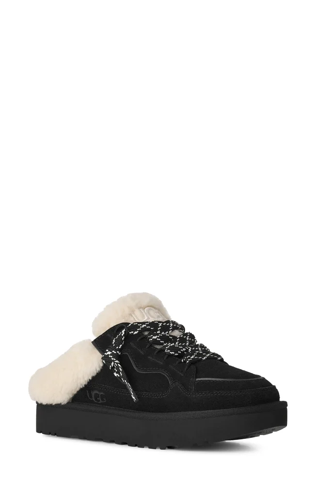 Lowmel Shearling Lined Lace-Up Mule