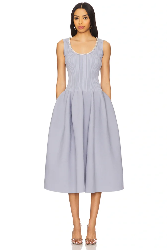 Isley Printed Strapless Midi Dress
