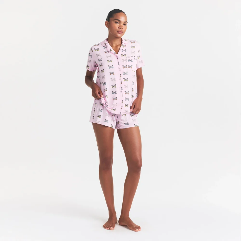 Sleep Short Sleeve Button Up Set