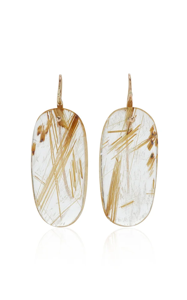 Exclusive La Isla Small Mobile Slice Quartz Earrings