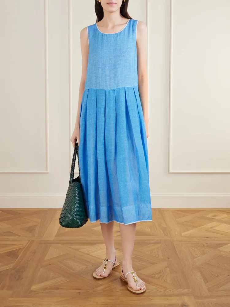 Basil linen midi dress