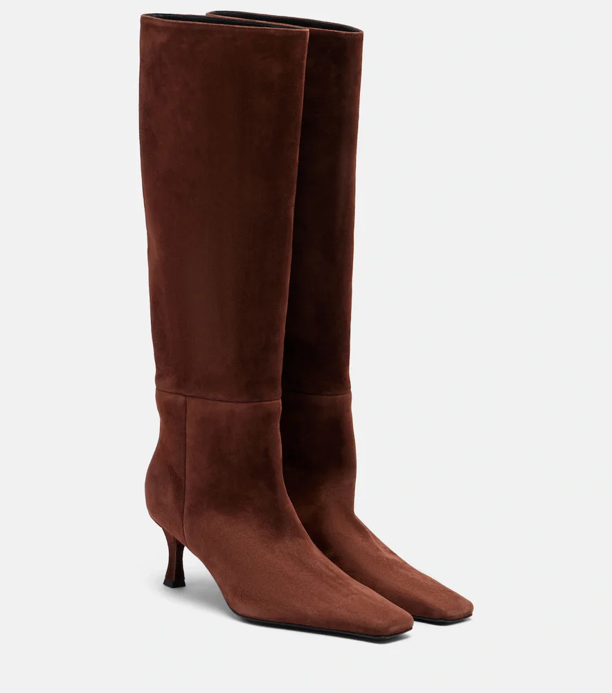 Suede knee-high boots