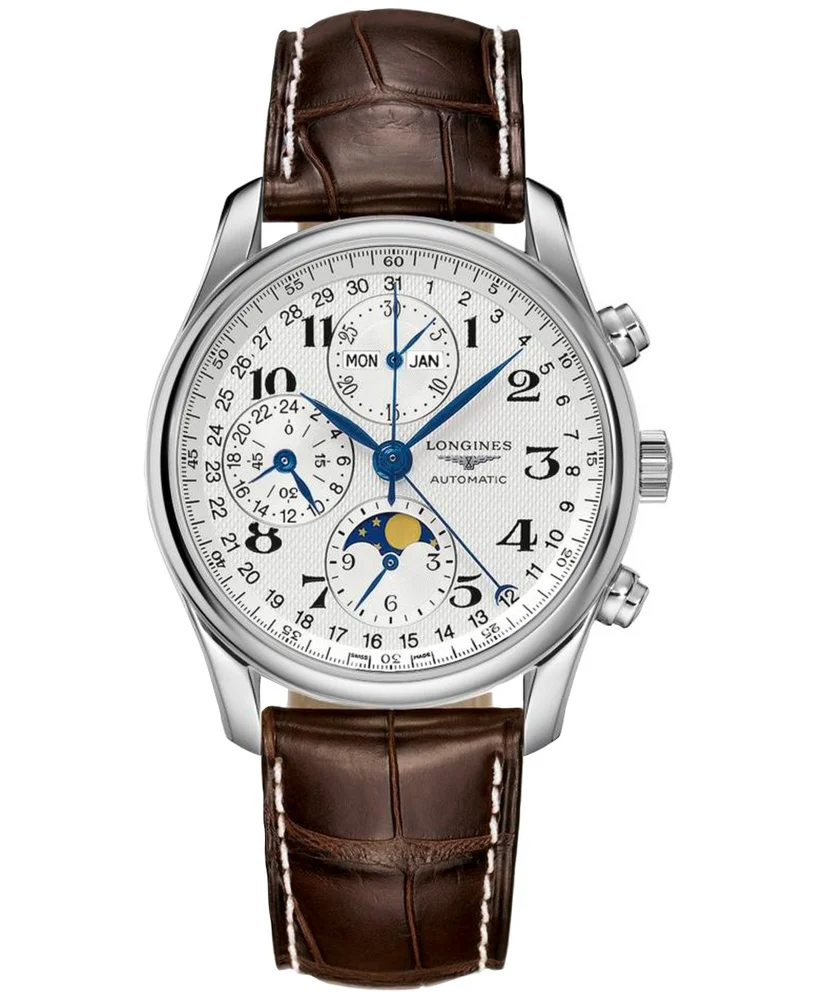 Automatic Master Brown Leather Strap Watch