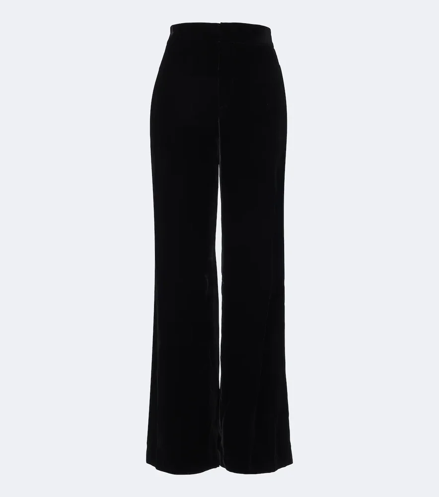 Velvet wide-leg pants