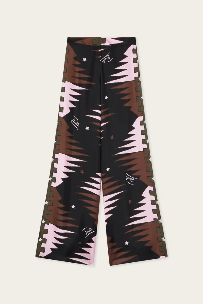 Valdimontone Print Silk Pants