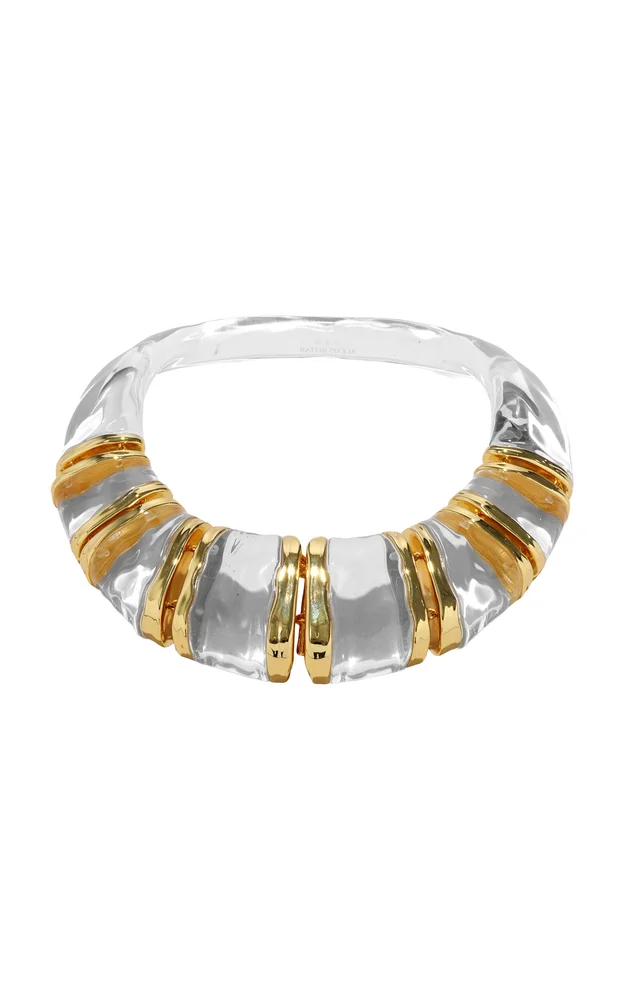 14K Gold-Plated Lucite Bib Necklace
