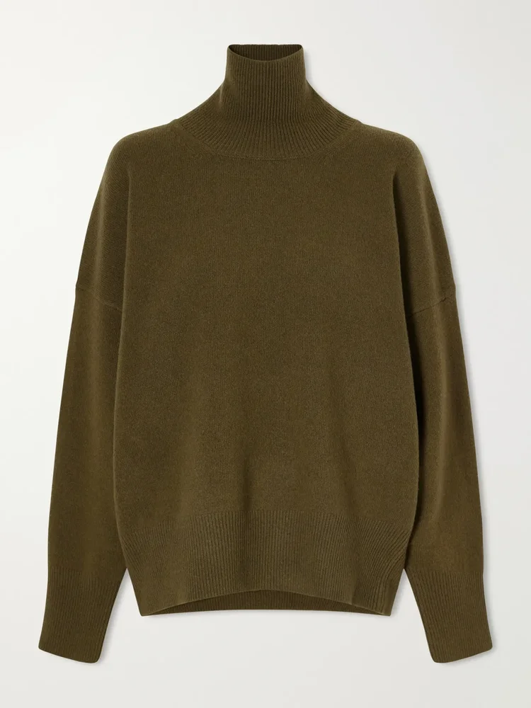 Wool-blend turtleneck sweater
