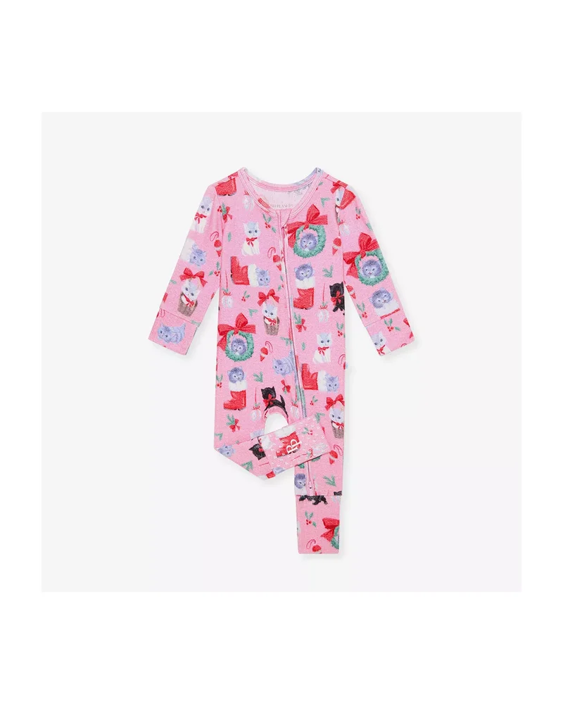 Meowy Christmas Brushed Pointelle Convertible One-Piece