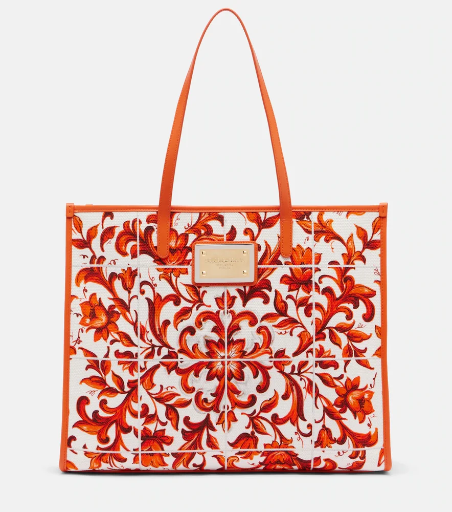 Shopping Large printed canvas shopper
