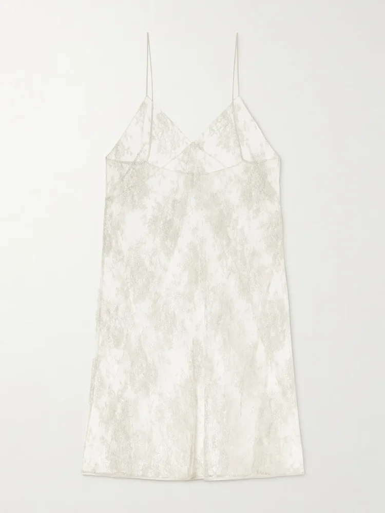 Floral lamé-jacquard silk-tulle mini dress
