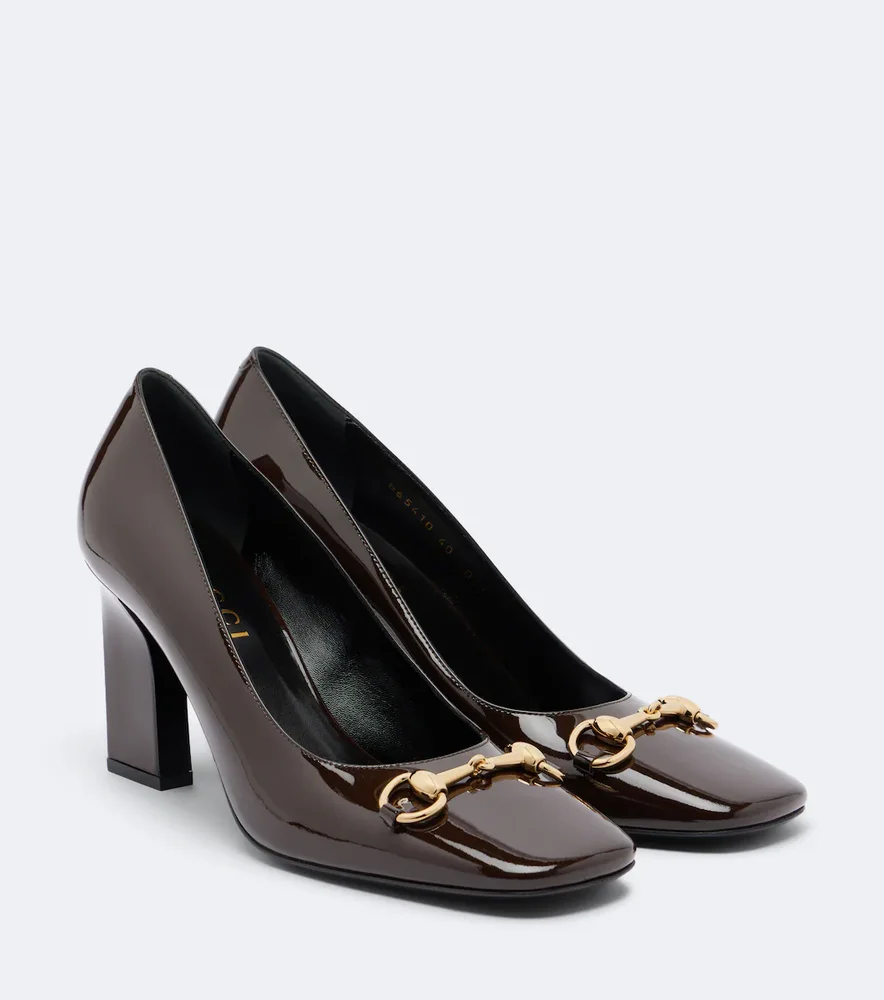 Signora Horsebit patent leather pumps
