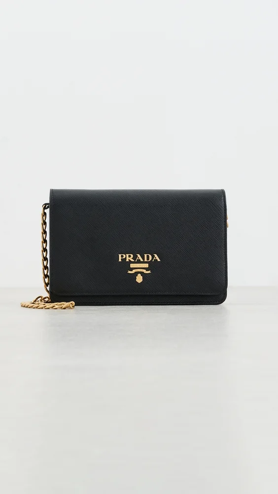 Prada Leather Wallet On Chain