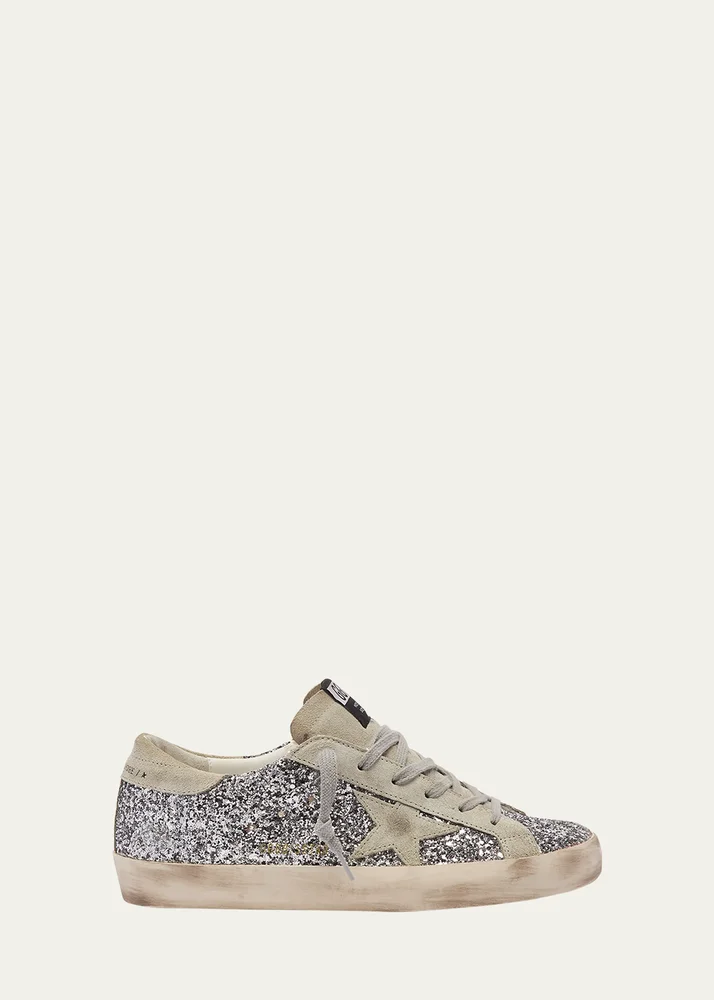 Superstar Suede Glitter Low-Top Sneakers