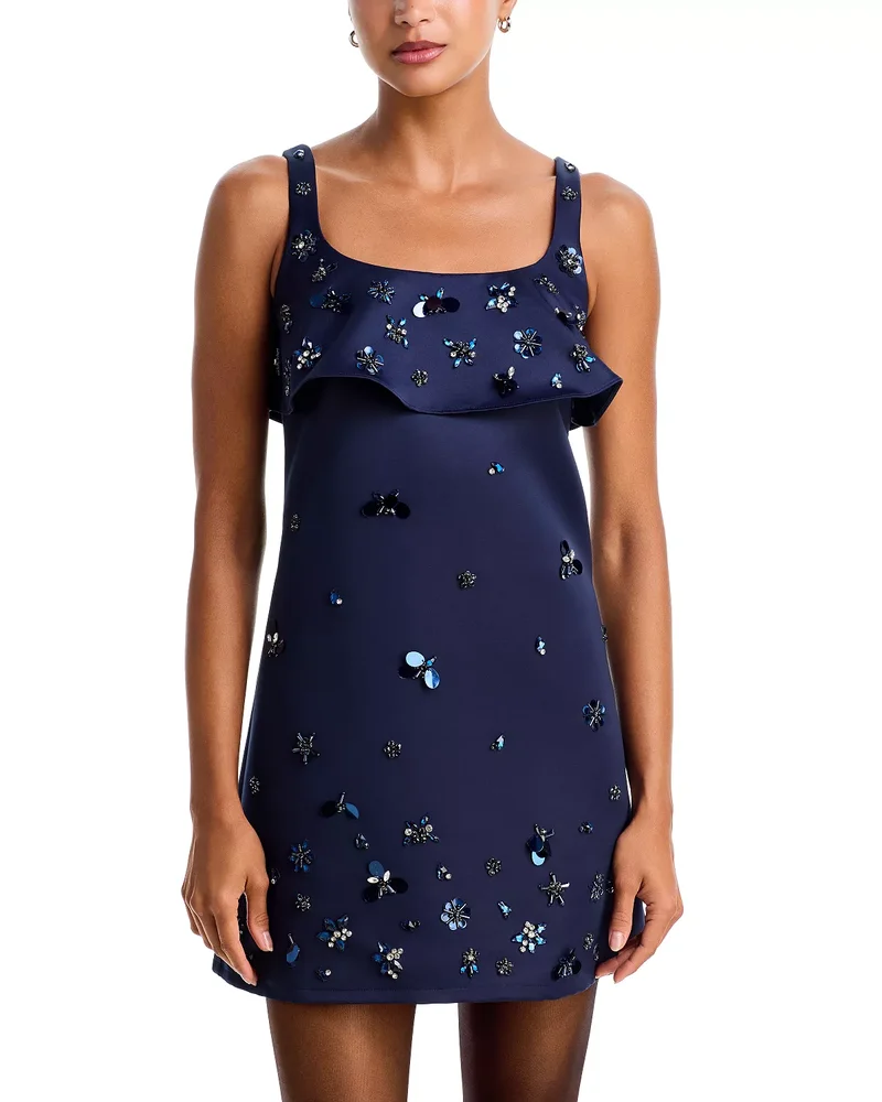 Crystal Embellished Ruffle Mini Dress, Exclusive