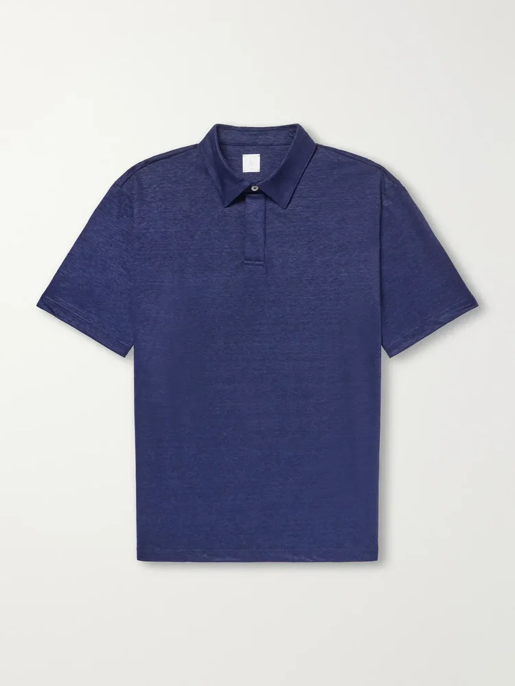 Linen-Jersey Polo Shirt