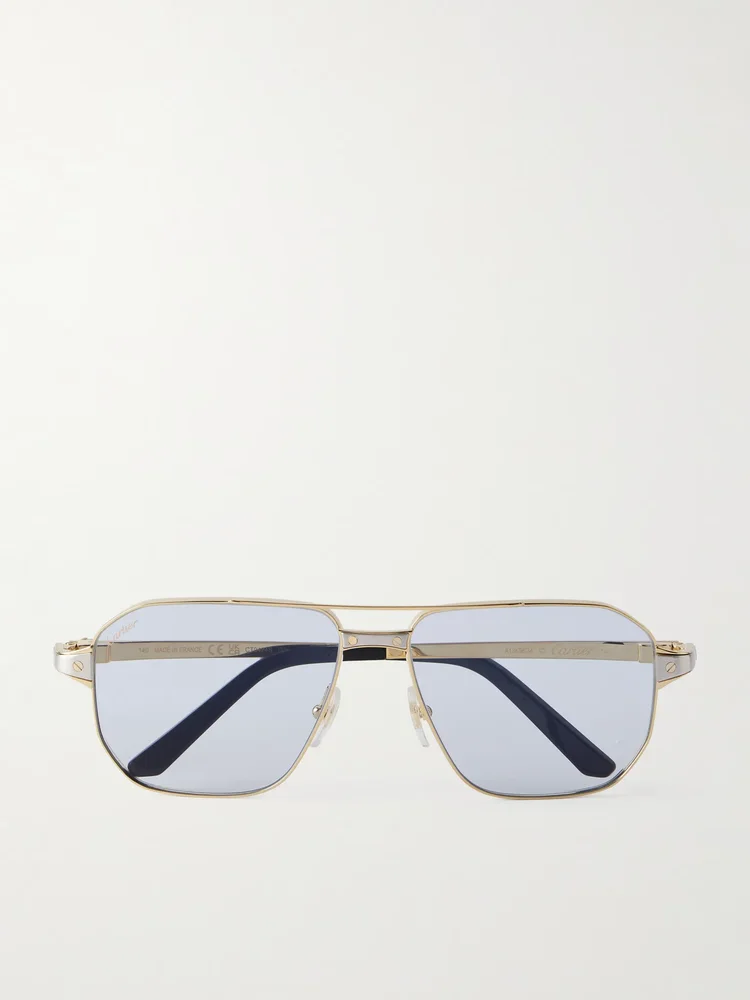 Santos de Cartier gold- and silver-tone aviator-style sunglasses