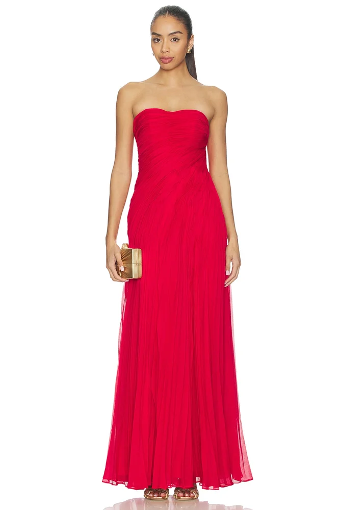 Elea Asymmetrical Pleated Gown