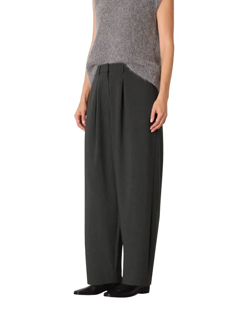 Wool Blend Barrel Pants
