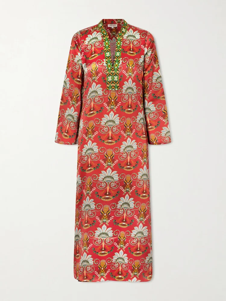 Jenna printed silk midi dress