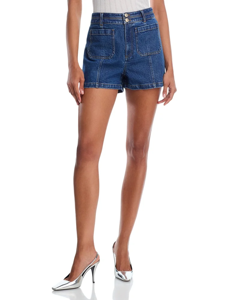 Andie Dorothea High Rise Jean Shorts in Tide
