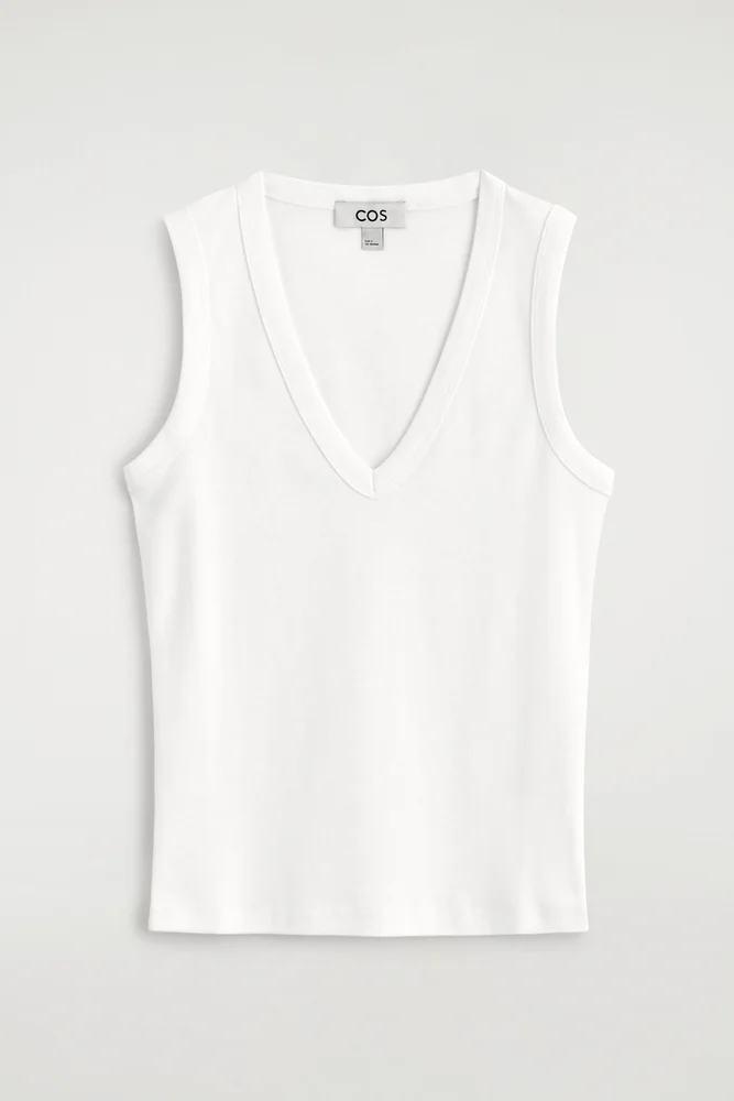 Cotton V-neck Tank Top