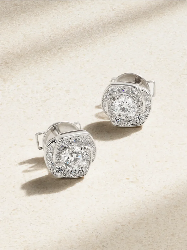 Frozen Kiss 18-karat white gold diamond earrings