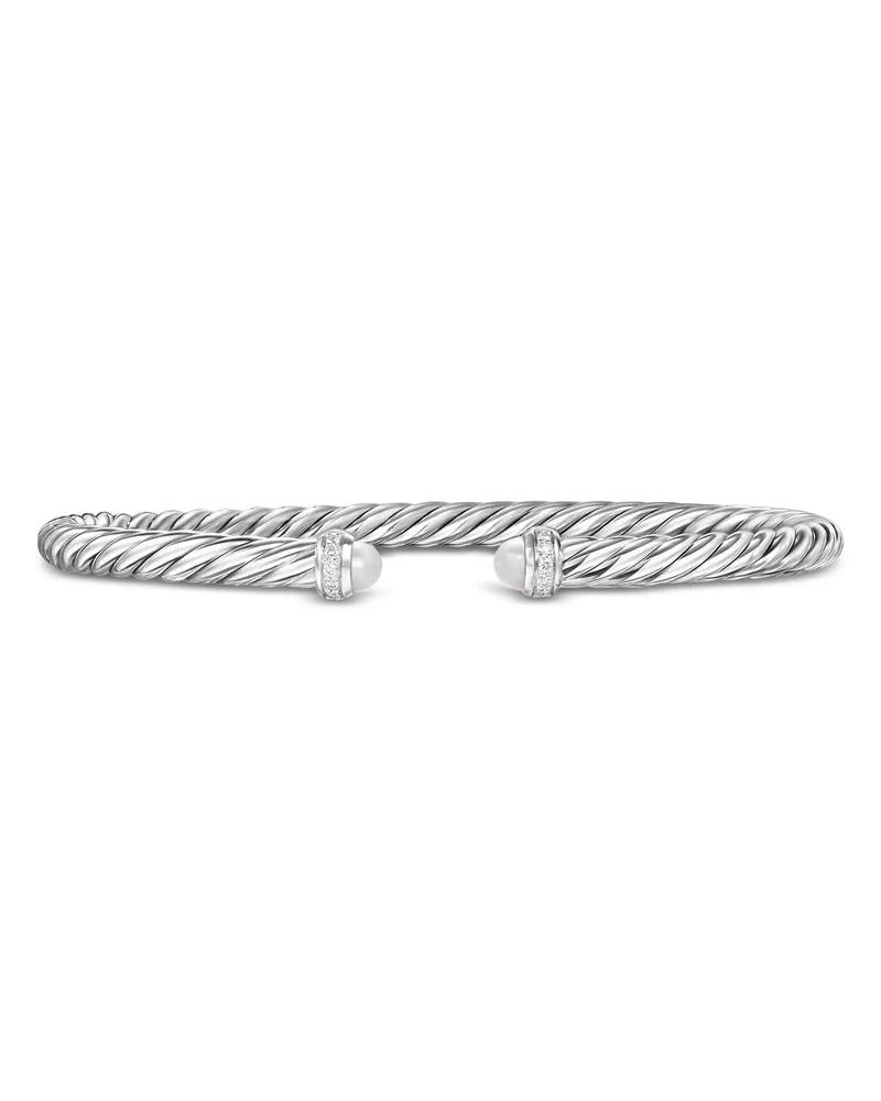 Cablespira Flex Bracelet in Sterling Silver with Pearl