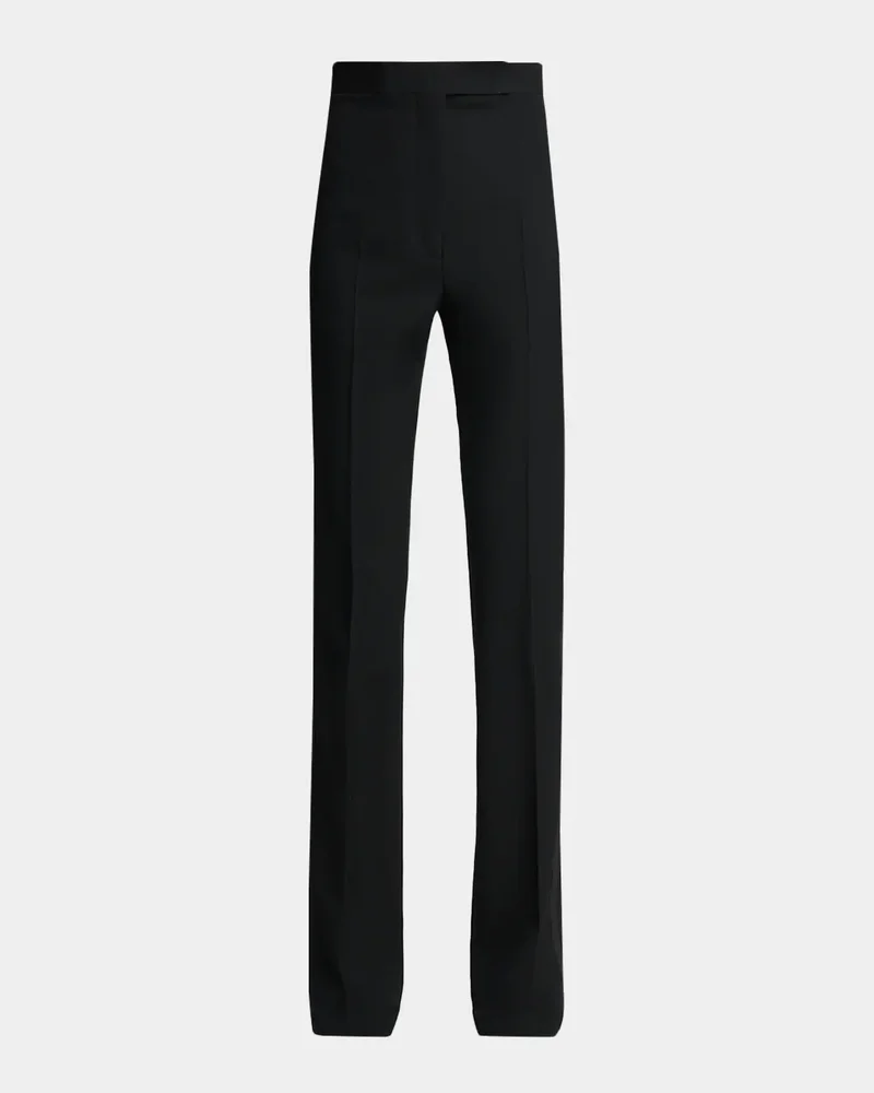 Sharp Grain De Poudre Straight-Leg Trousers