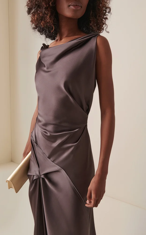Posy Draped Satin Gown