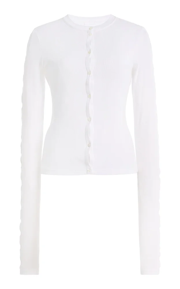 Line Cotton Cardigan