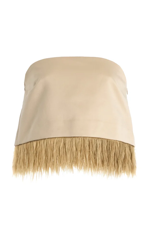 Melva Feather-Trimmed Top