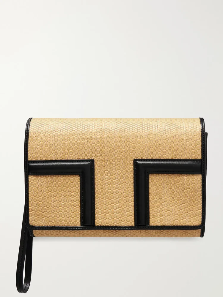 Soft croco-embossed t-clutch biscuit