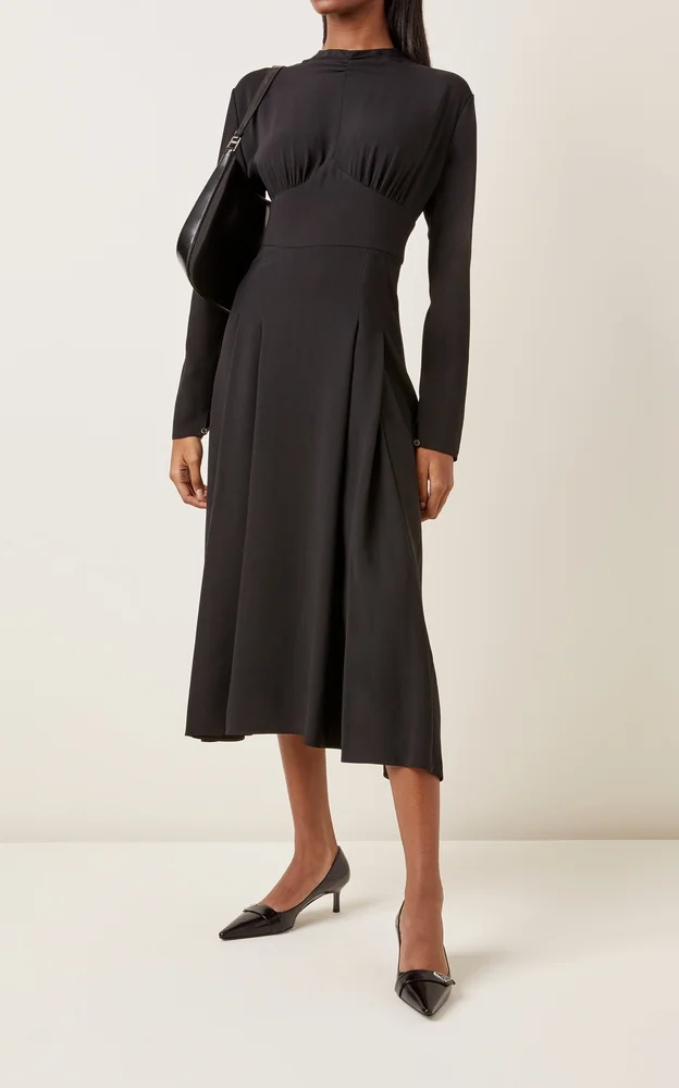 Satin Sable Midi Dress