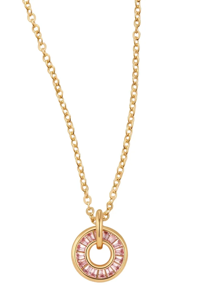 Baguette Birthstone Charm Necklace