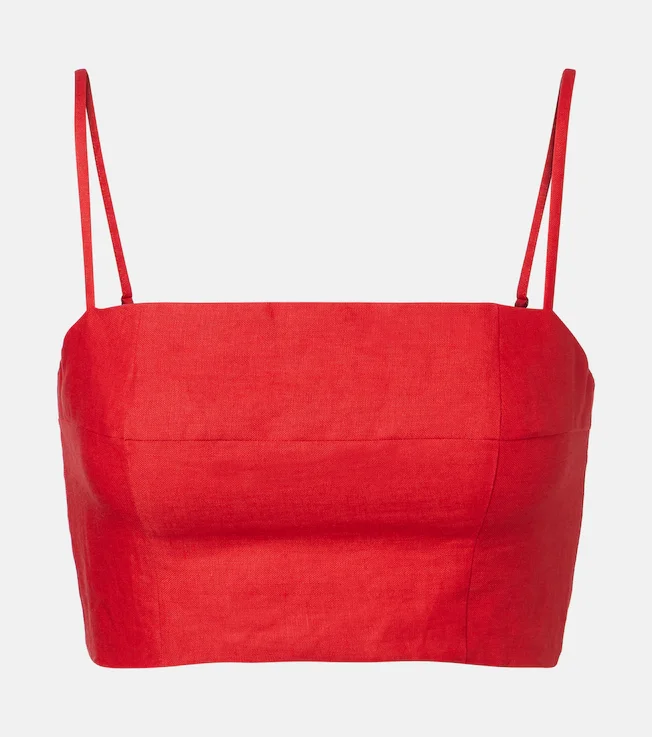 Federico linen crop top