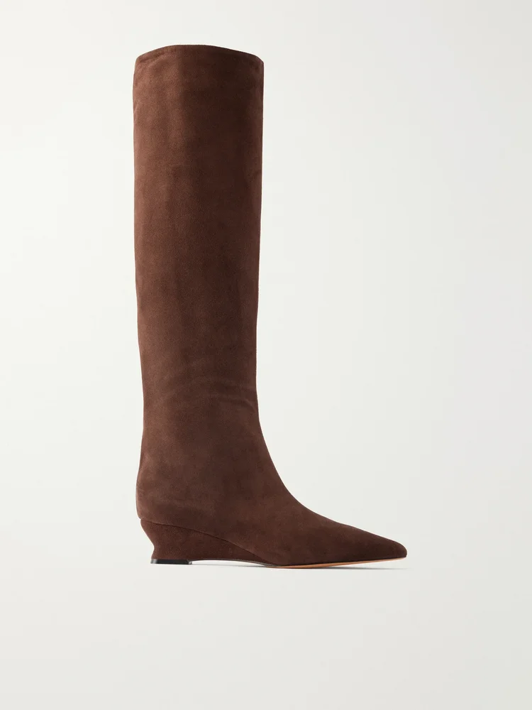 Suede knee boots