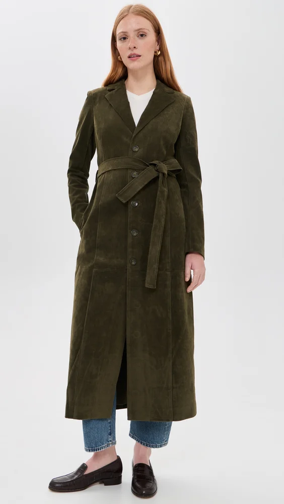 The Faux Suede Long Coat