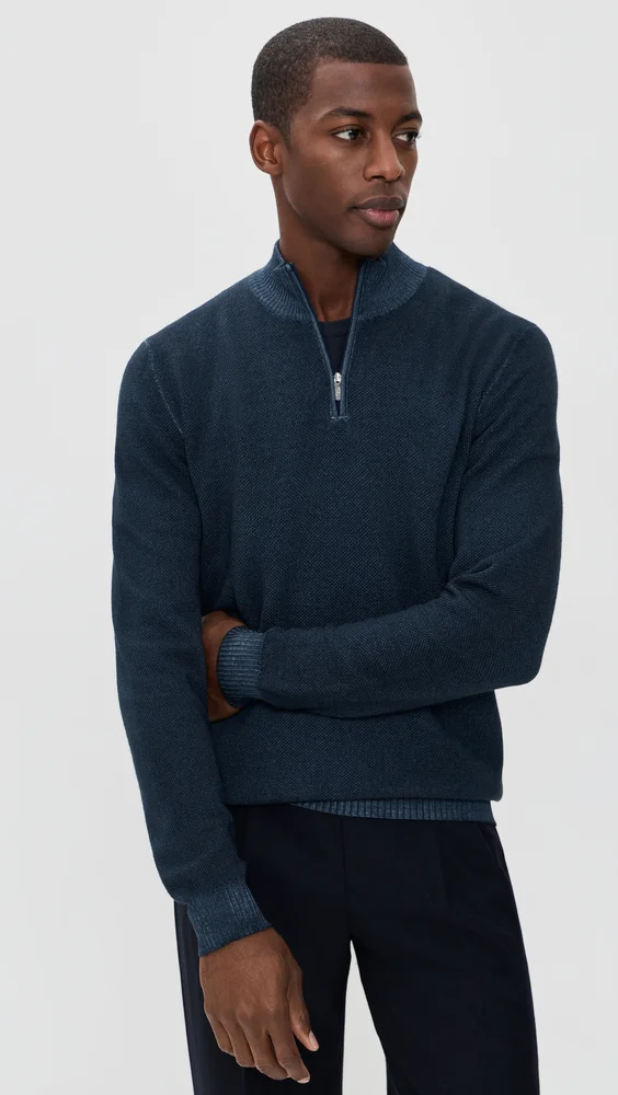 Merino Wool Quarter Zip Sweater