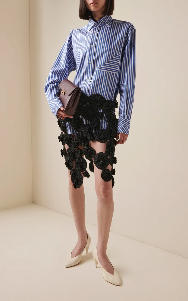 Floral Applique Midi Skirt