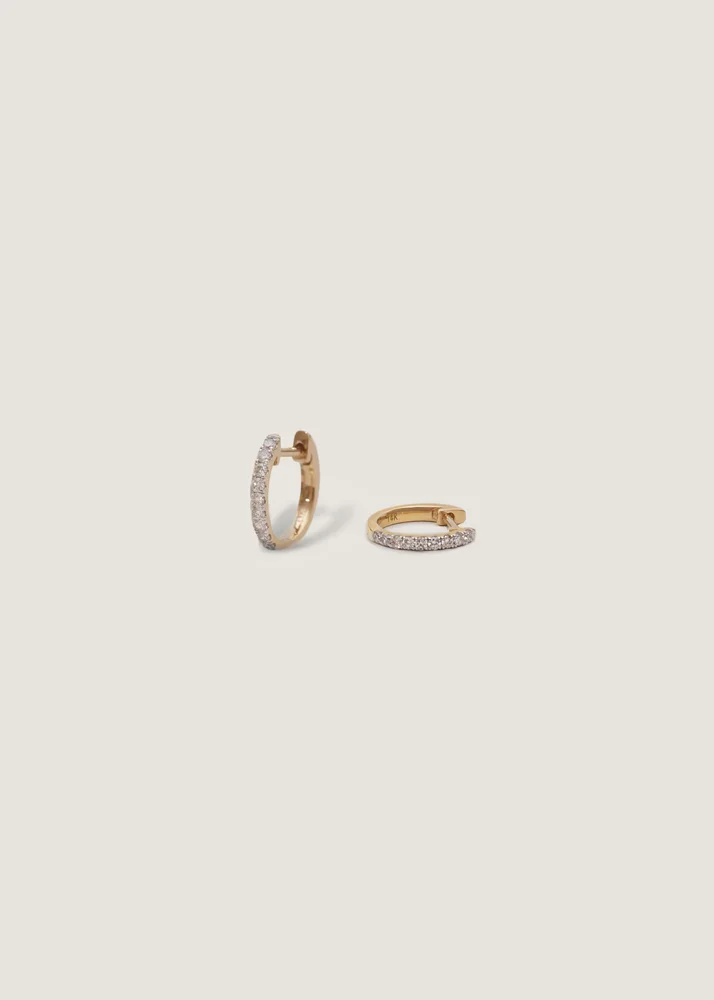 Pave Huggie Earrings Diamond
