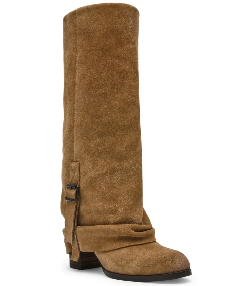Bozeman Cuffed Block Heel Tall Slouch Boots