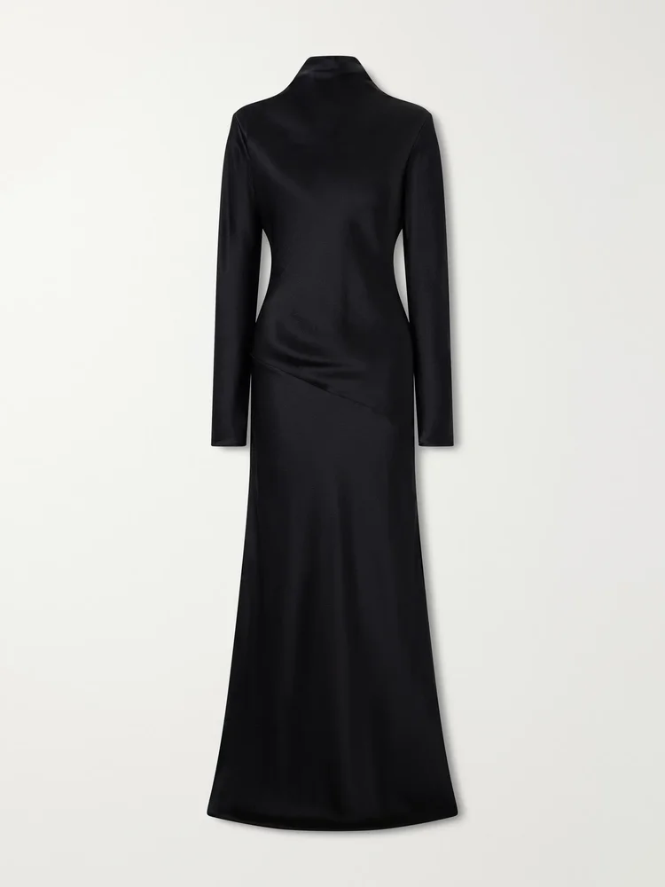 Gio open-back silk-cloqué maxi dress