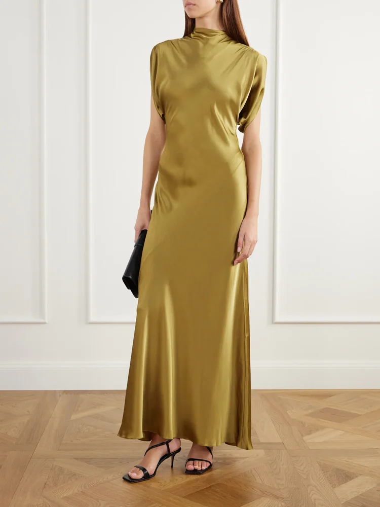 Quinn silk-satin midi dress