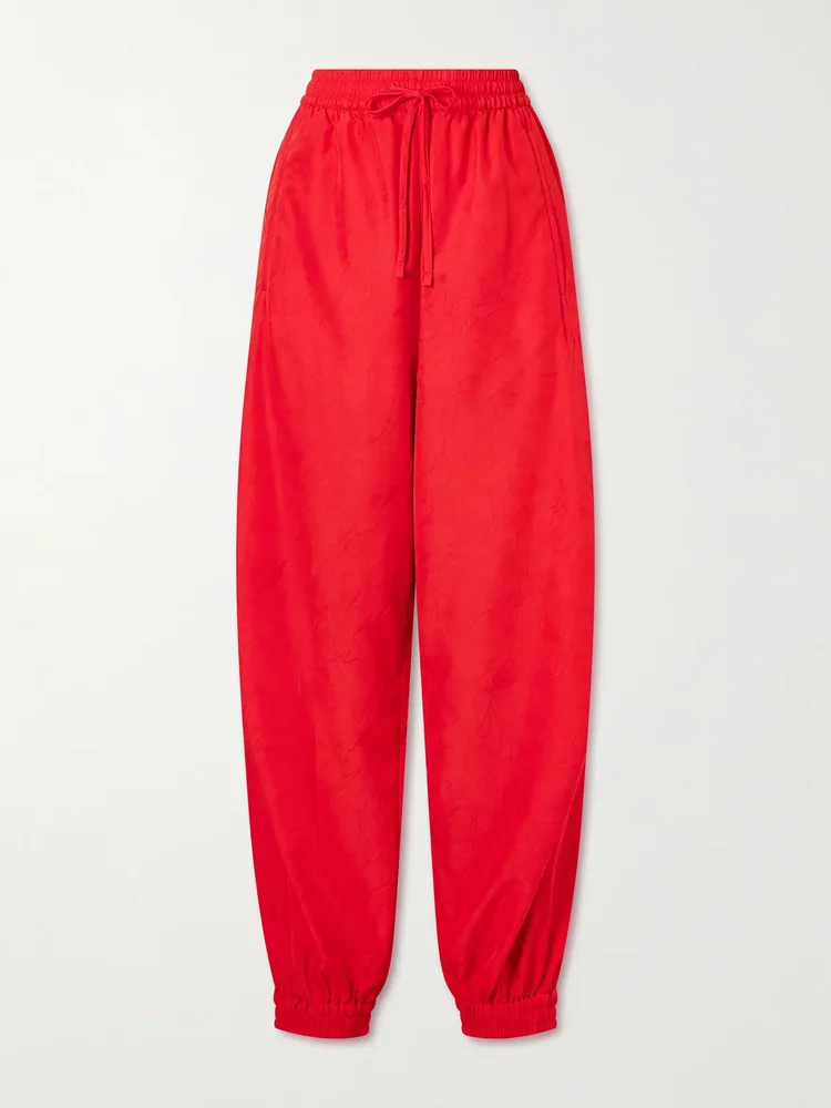 crinkled cotton blend balloon pants