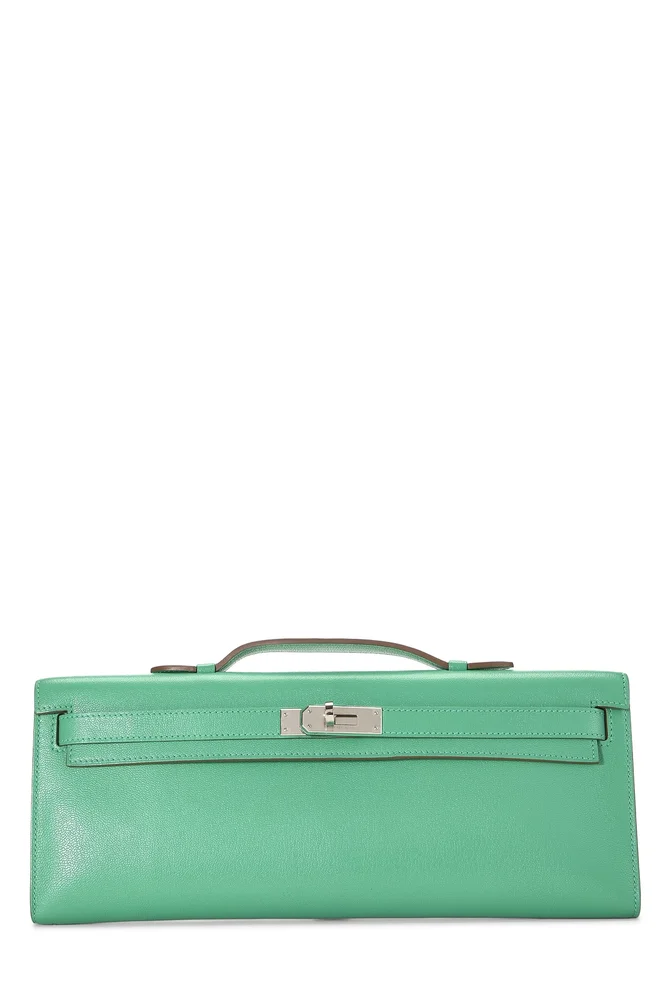 Pre-Owned Kelly Cut Menthe Chevre Chamkila
