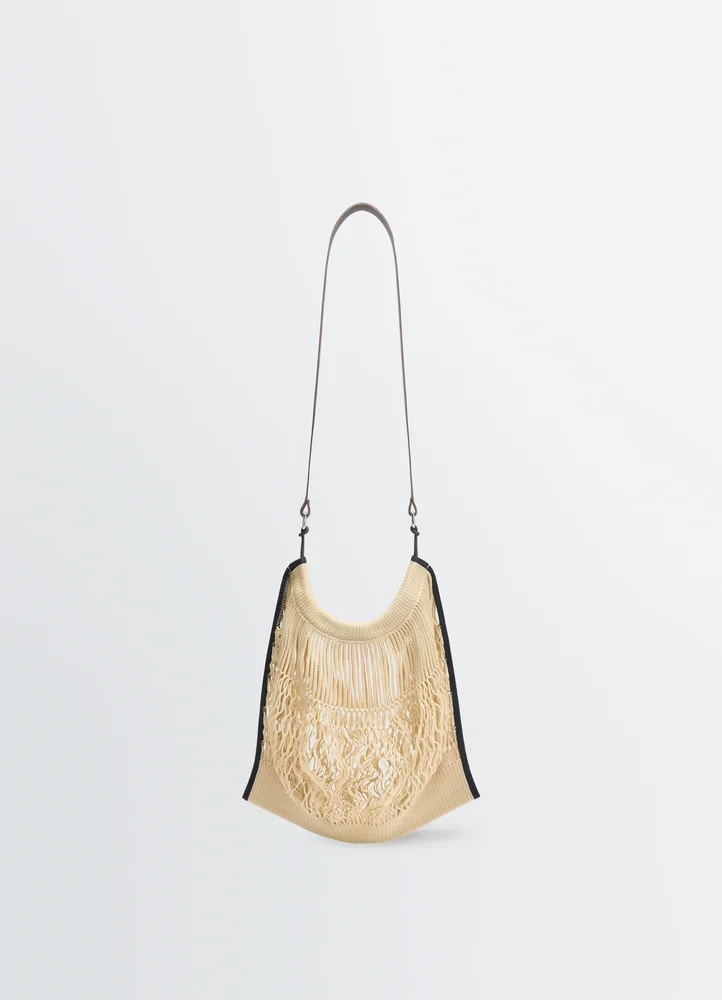 LARGE CROSSBODY FILT NET SHOPPING BAG