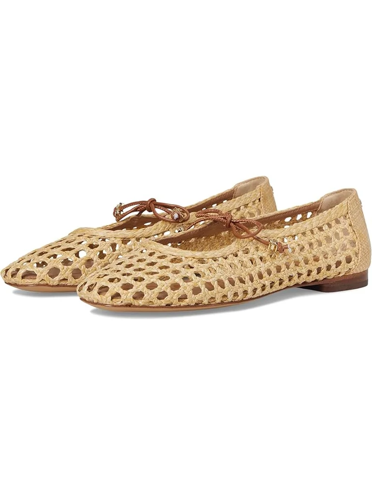 Marcie Ballet Flat in Bleached Beechwood/Saddle
